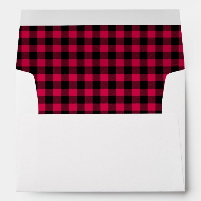 Red Plaid Pattern Christmas Envelopes (Back (Bottom))