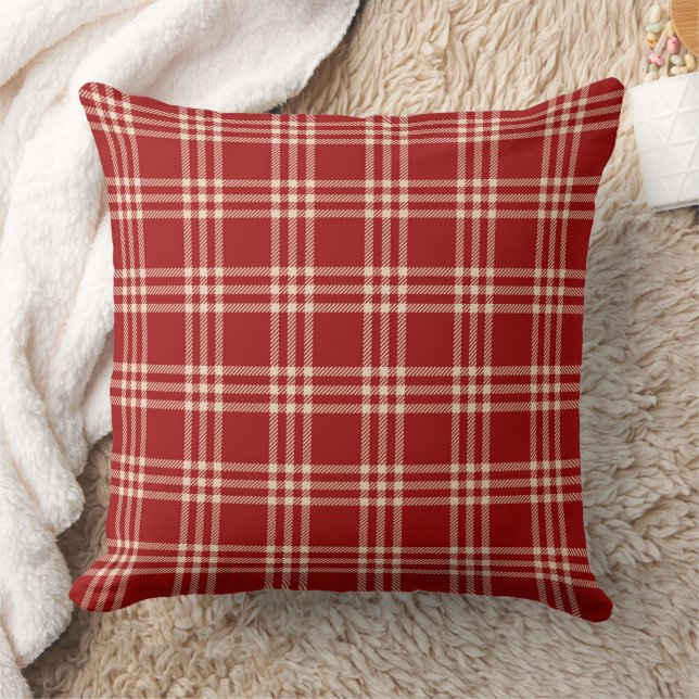 Red plaid pattern cushion (Blanket)