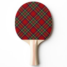 Red Plaid Ping Pong Paddle