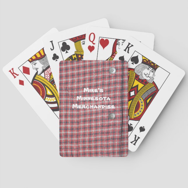 Red Plaid Playing Cards (Back)