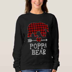 Red Plaid Poppa Bear  Matching Pajama Family  2 Sweatshirt