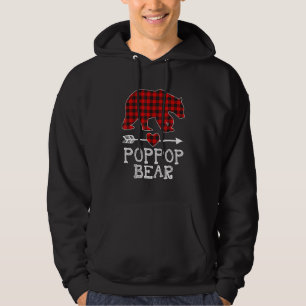 Red Plaid Poppop Bear  Matching Pajama Family  2 Hoodie