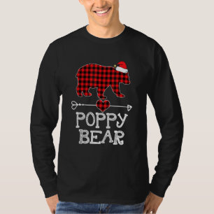 Red Plaid Poppy Bear Matching Pajama Family T-Shirt