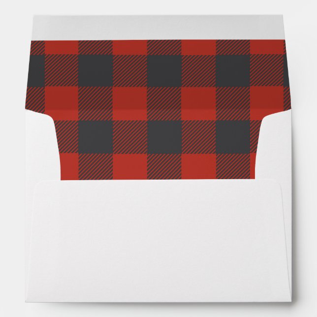 Red Plaid Pre-Addressed Envelope (Back (Bottom))