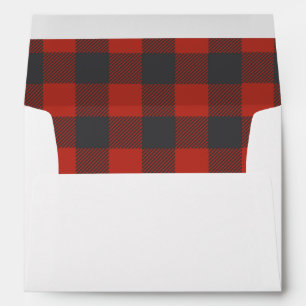Red Plaid Pre-Addressed Envelope