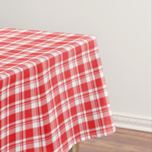 Red Plaid Print Tablecloth
