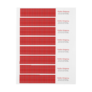 Red Plaid Raiders Wrap Around Label