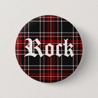 Red Plaid Rock - Button