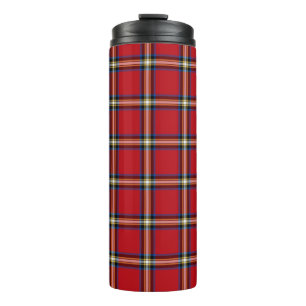 Red Plaid, Royal Stewart Tartan Thermal Tumbler