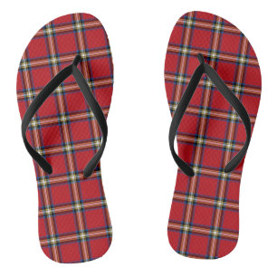 Red Plaid, Royal Stewart Tartan Thongs