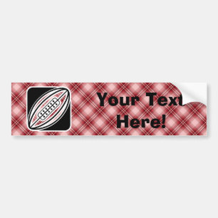 Red Plaid Rugby Bumper Sticker