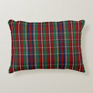 Red Plaid Scottish Rustic Flannel Print Decorative Cushion