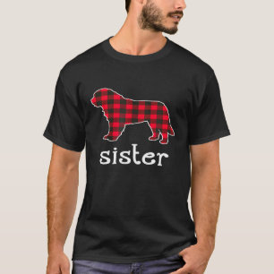 Red Plaid Sister Saint Bernard Matching Family Chr T-Shirt