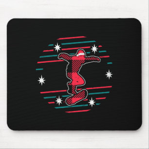 Red Plaid Skateboarding Christmas Xmas Season Skat Mouse Pad