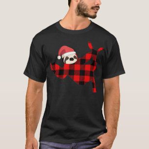 Red Plaid Sloth Pajama Family Buffalo Christmas ( T-Shirt