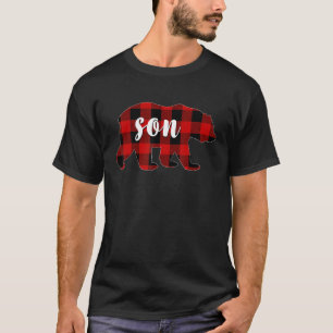 Red Plaid Son Bear Matching Family Buffalo Christm T-Shirt