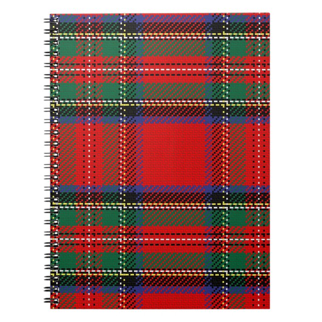 Red Plaid Spiral Photo Notebook (Front)