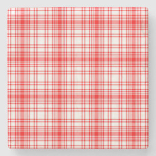 Red Plaid Stone Coaster
