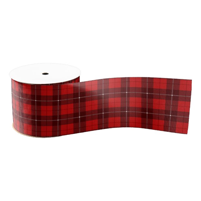 Red Plaid Tartan Holiday Grosgrain Ribbon (Spool)