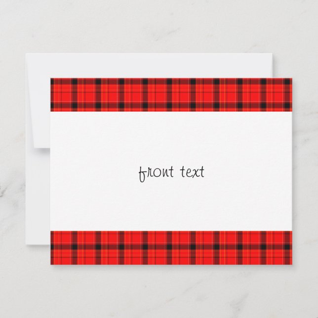 Red Plaid Tartan Pattern Invitation (Front)