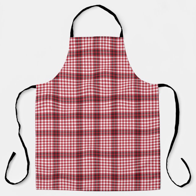 Red plaid tartan seamless pattern apron (Front)