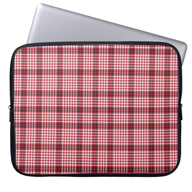 Red plaid tartan seamless pattern laptop sleeve (Front)