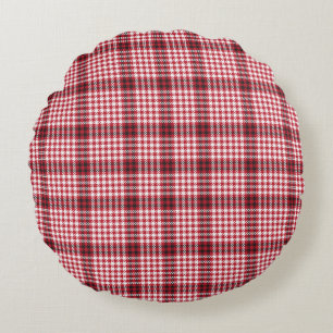 Red plaid tartan seamless pattern round cushion