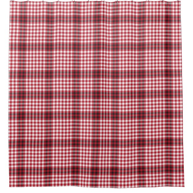 Red plaid tartan seamless pattern shower curtain (Front)