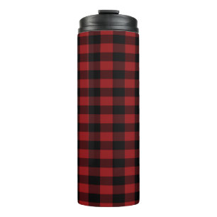 Red Plaid Thermal Tumbler