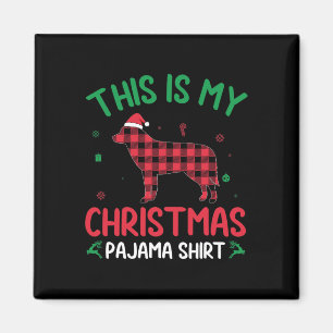 Red Plaid This Is My Siberian Husky Dog Christmas  Magnet