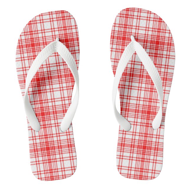 Red Plaid Thongs (Footbed)