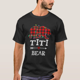 Red Plaid Titi Bear Buffalo Family Titi Pajama Chr T-Shirt