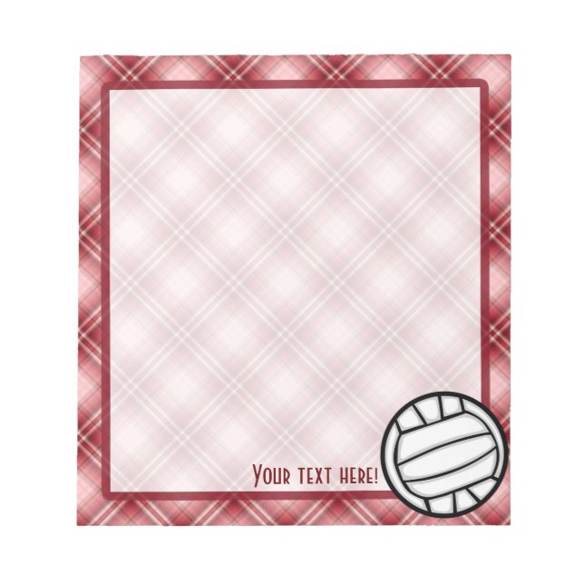 Red Plaid Volleyball Notepad (Front)