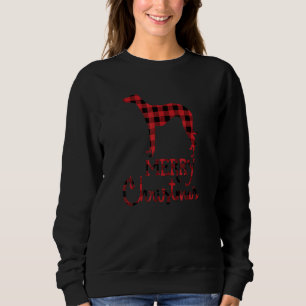 Red Plaid Whippet Dog Christmas Matching Family P Sweatshirt