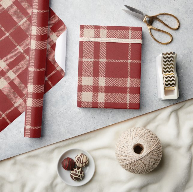 Red Plaid Wrapping Paper (Crafts)