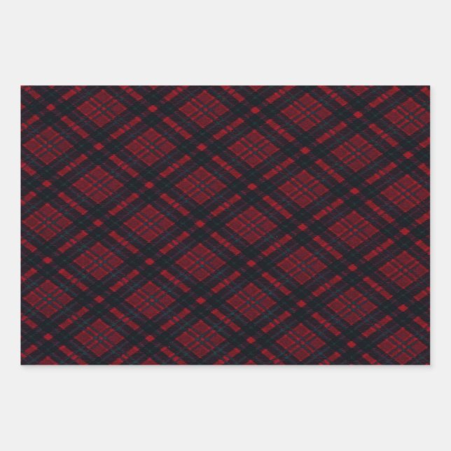 Red Plaid  Wrapping Paper Sheet (Front)