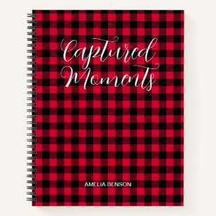 Red Plaids, Tartan, Buffalo Checks Pattern Notebook