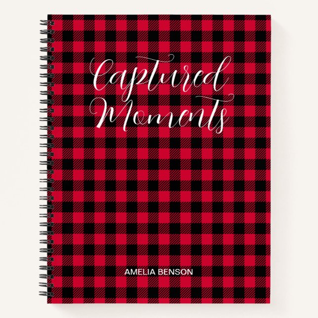 Red Plaids, Tartan, Buffalo Checks Pattern Notebook (Front)