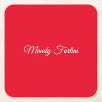 Red Plain Elegant Minimalist Calligraphy