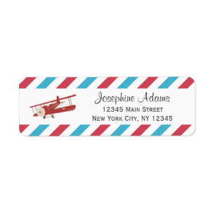 Red Plane Return Address Labels