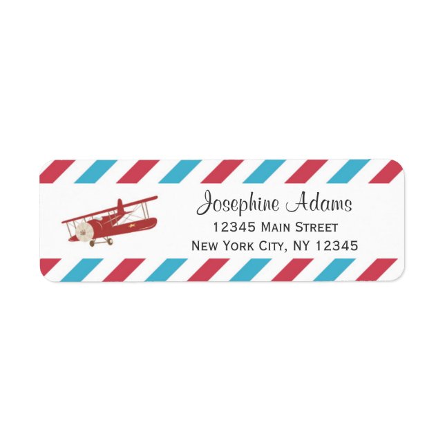 Red Plane Return Address Labels (Front)