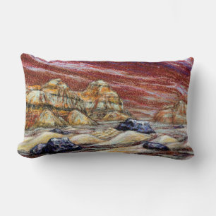 Red Planet by Alexandra Cook Lumbar Cushion