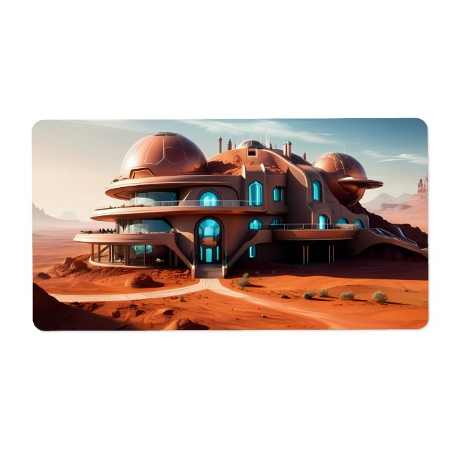 Red Planet Mansion – AI Futuristic Desert Villa (Front)
