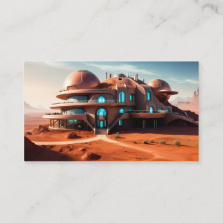 Red Planet Mansion – AI Futuristic Desert Villa Business Card