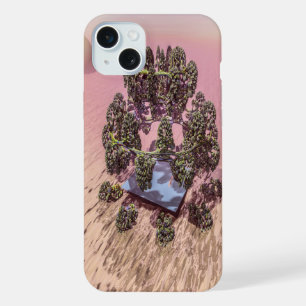 Red Planet Mars Fractal Art Fantastic Surreal Dawn iPhone 15 Plus Case