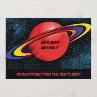 Red Planet Party Invitation