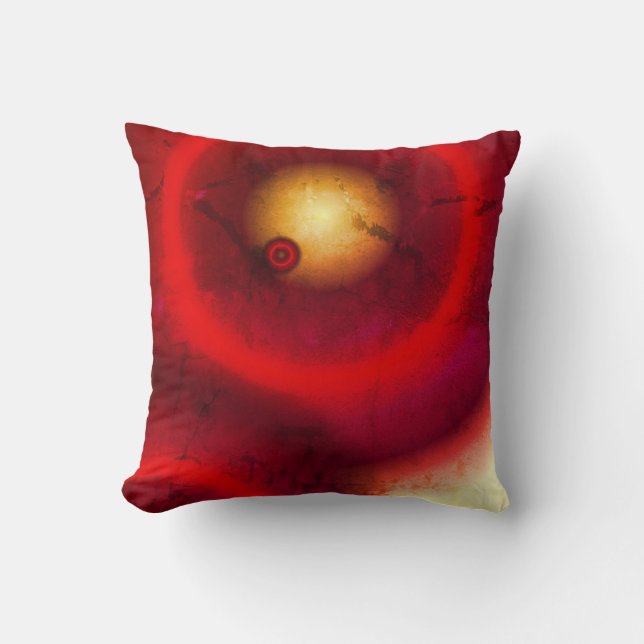 Red Planets Suns Circles Astronomy Cushion (Front)