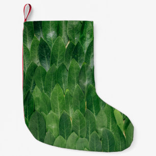 Red plant leaves small christmas stocking