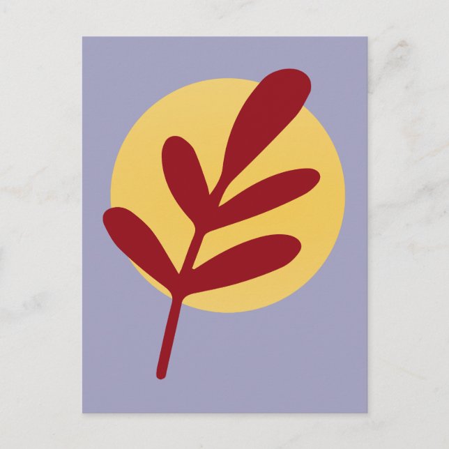 Red Plant Yellow Sun Holiday Postcard (Front)
