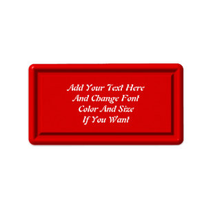 Red Plastic Label Template